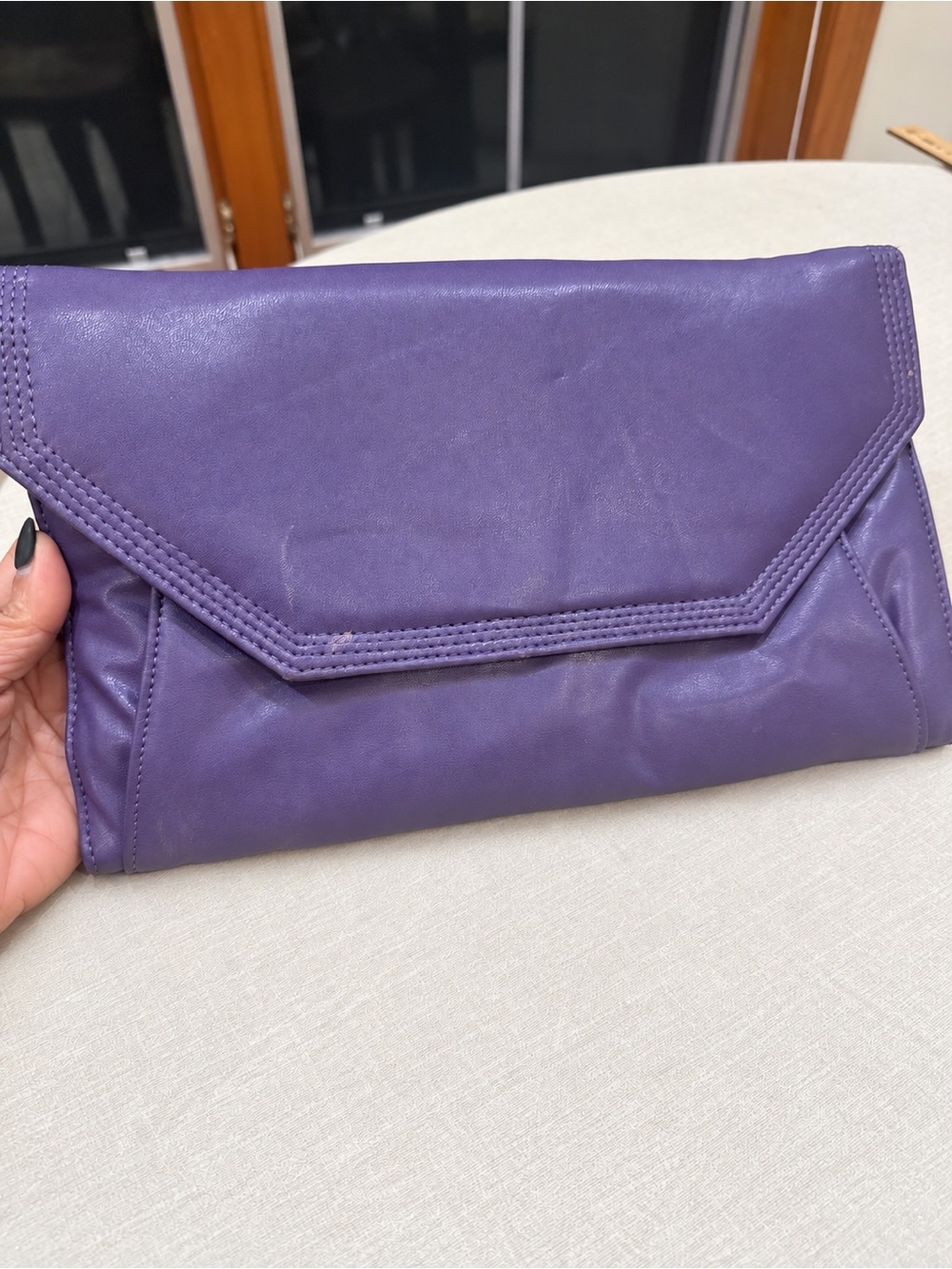Purple Envelope Clutch Bag - Sleek Women's Evening Purse